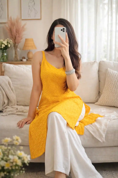 Sunflower Yellow Sequence Gulnaz Kurta