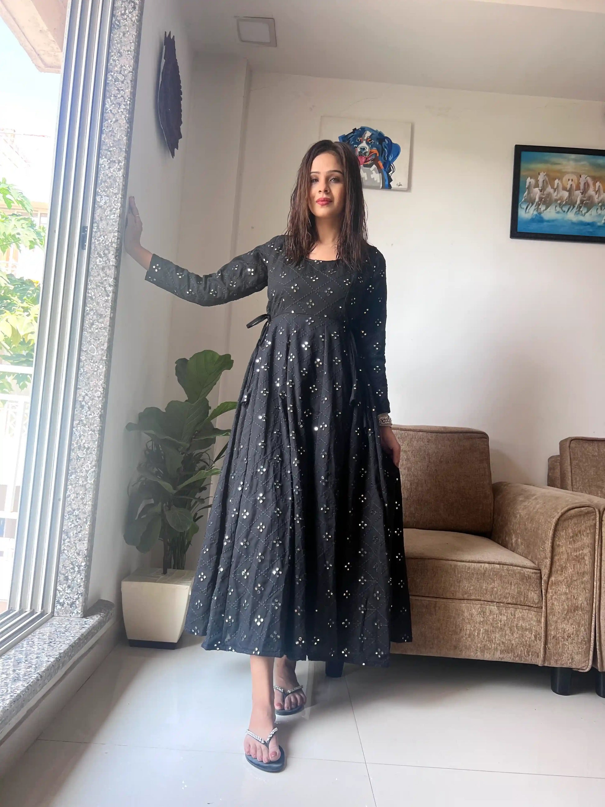 Fenil’s Gulnaz Embroidered Twirl Anarkali - Passion for Fashion by Shivani
