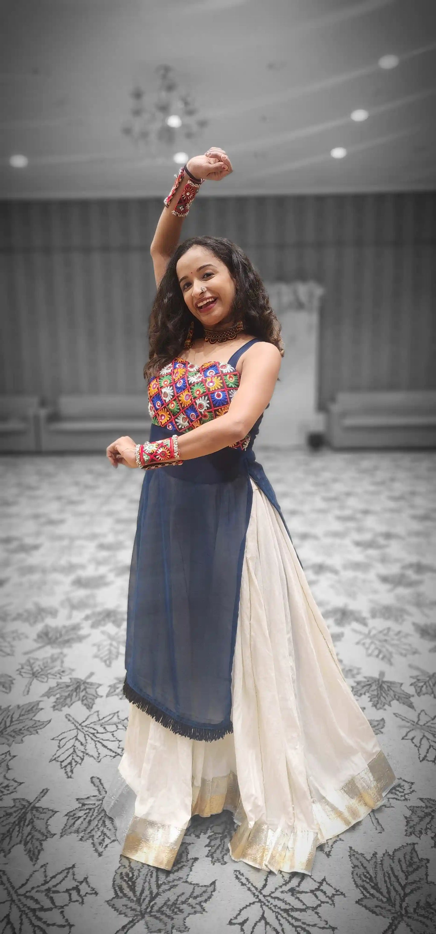 Pooja’s Blossom Blue Gulnaz Kurta