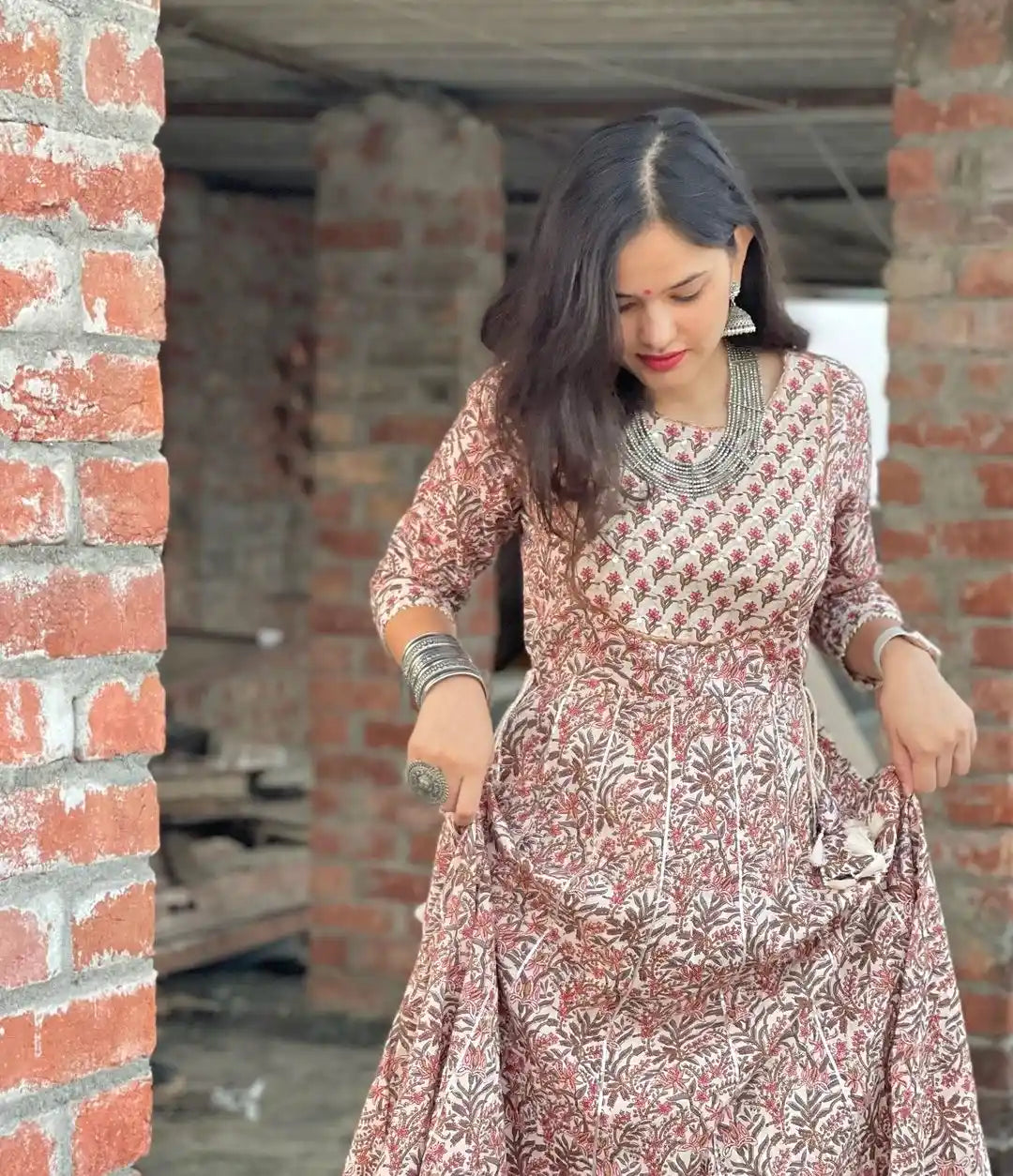 Jaipuri Meher Anarkali Suit Set