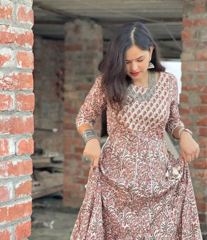 Jaipuri Meher Anarkali Suit Set