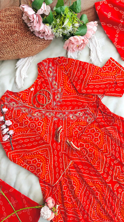 Bandhani Gota Patti Suit Set