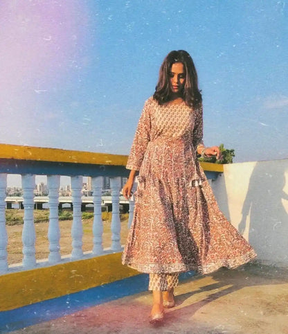 Jaipuri Meher Anarkali Suit Set