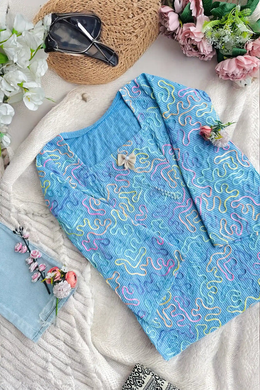 Blueberry Swirl Peplum Top