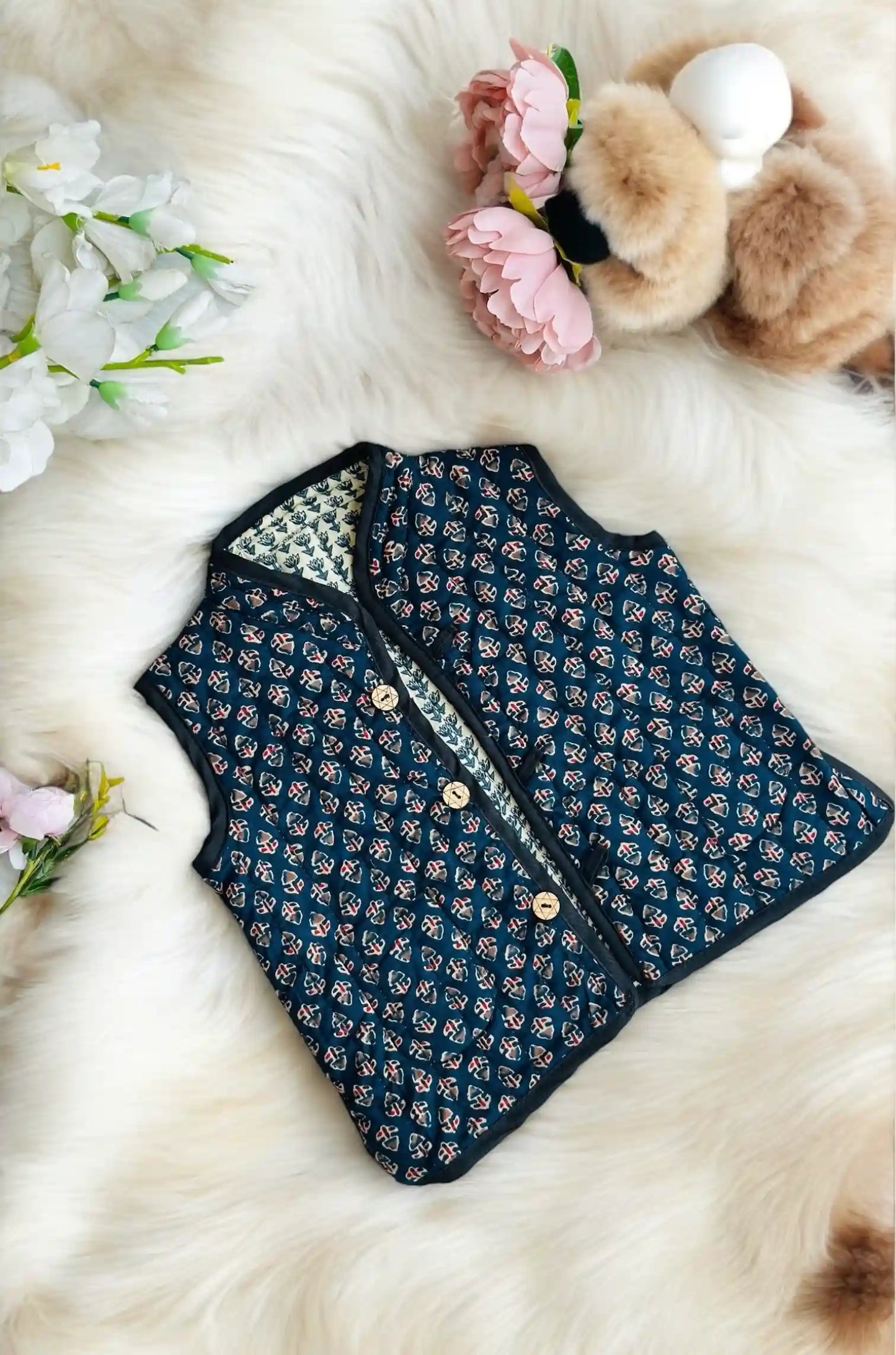 Soft Blue Kids Reversible Jacket