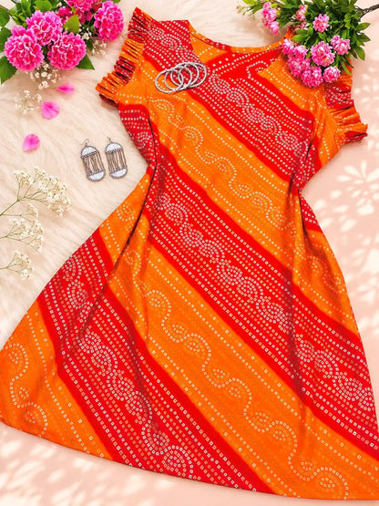 Jaipuri Bandhej Mul Kurta