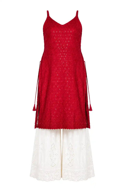 Swati's Scarlet Maroon Sequence Gulnaz Kurta