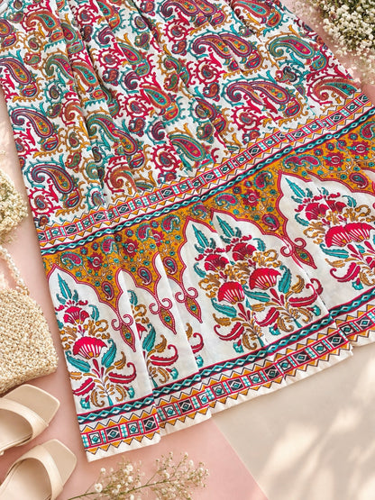 Rustic Jaipuri Printed Flared Twirl Skirt