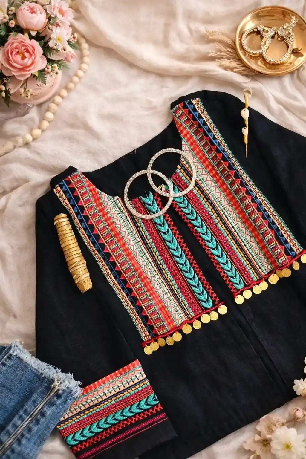 Black Jaipuri Embroidered Jacket