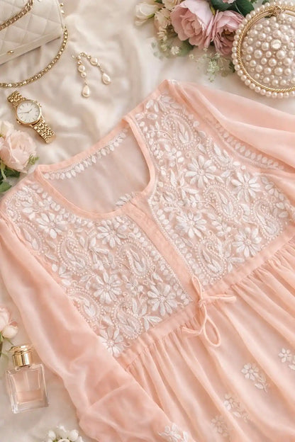 Dreamy Peach Short Chikan Top