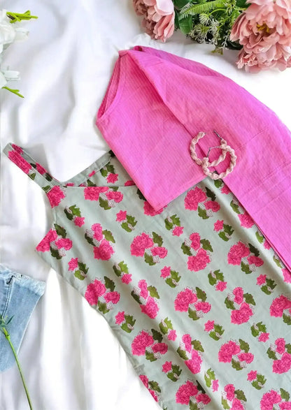 Jaipuri Contrast Convertible Kurti