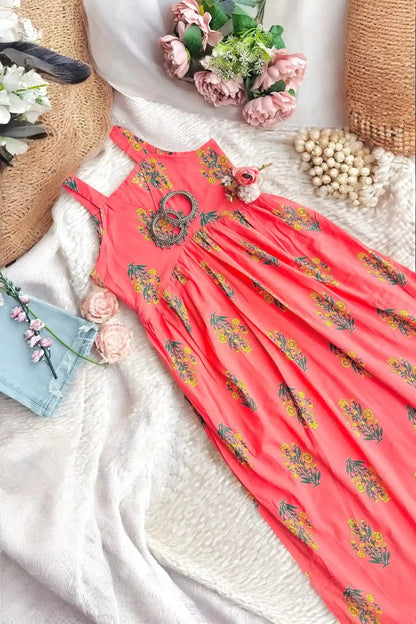 Pretty In Peach Block Nyra Kurta - Passion for Fashion by Shivani