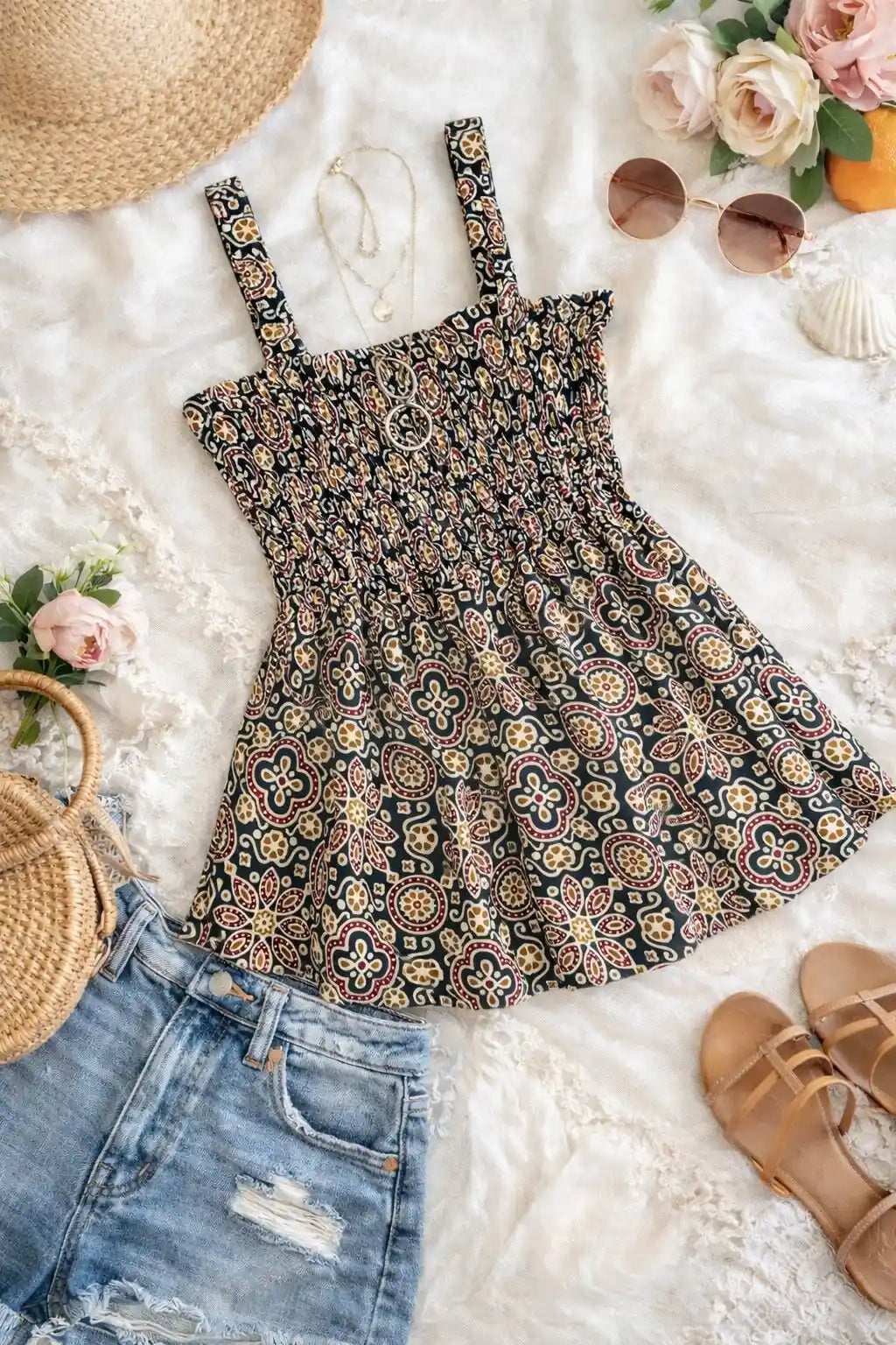 Black Kalamkari Cute Jaipuri Peplum