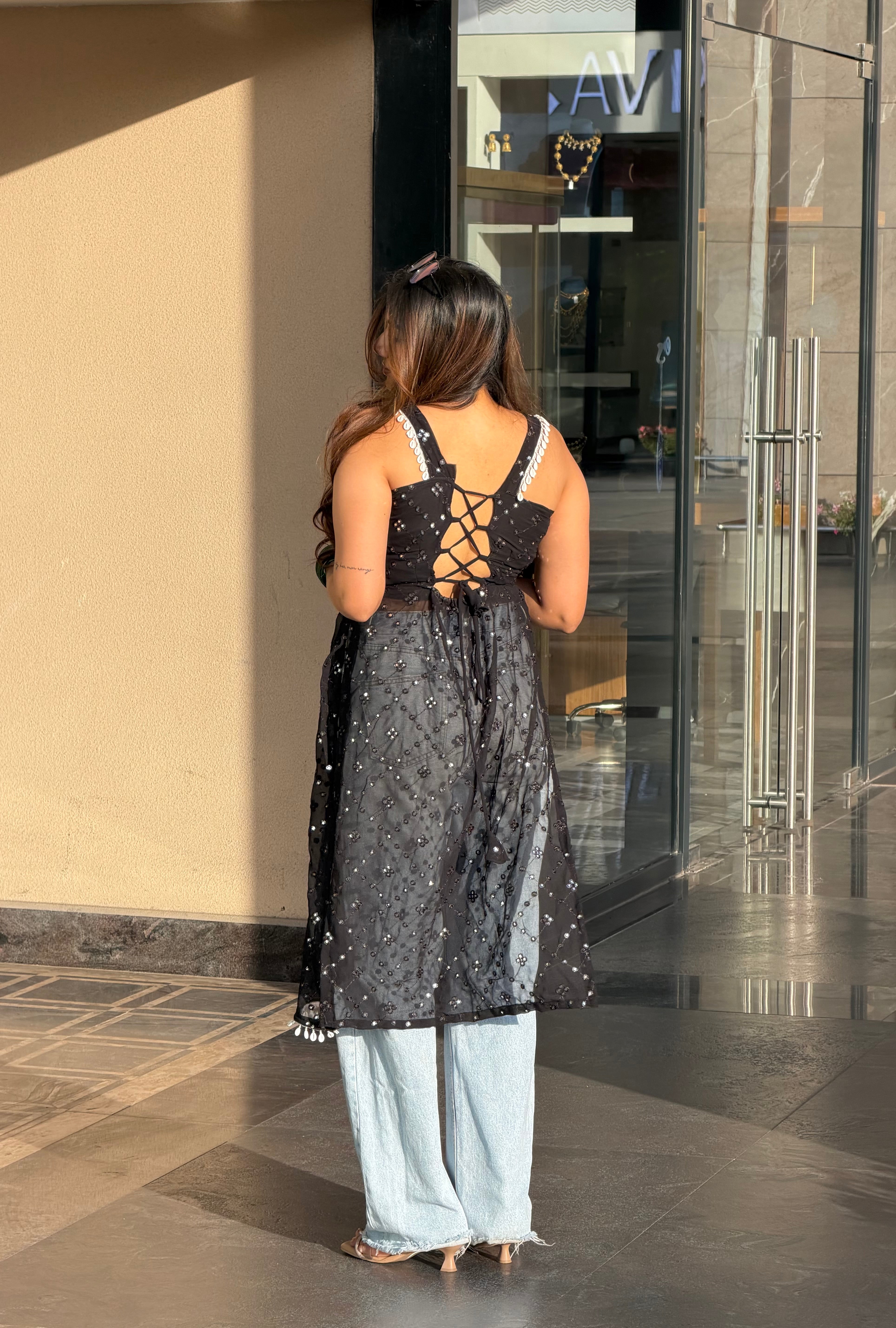 Muskan’s Mirror Embroidered Gulnaz Kurta