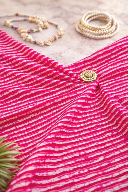 Pretty In Pink Lehriya MulMul Fabric Cut