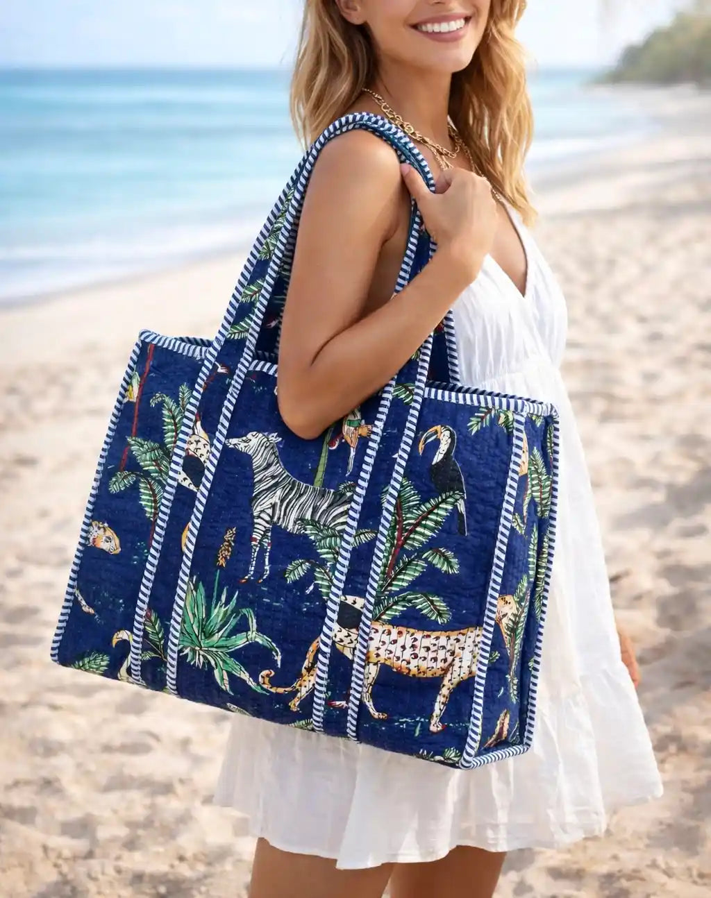 Blue Artisan Block Printed Tote Bag