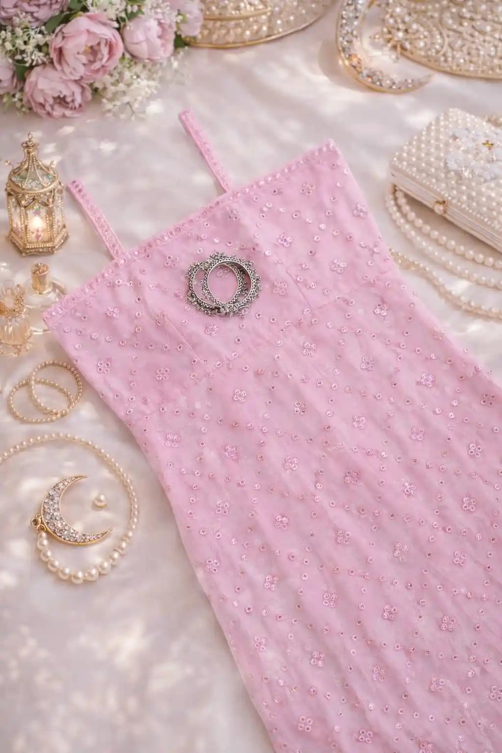 Chand Pink Mirror Gulnaz Kurta