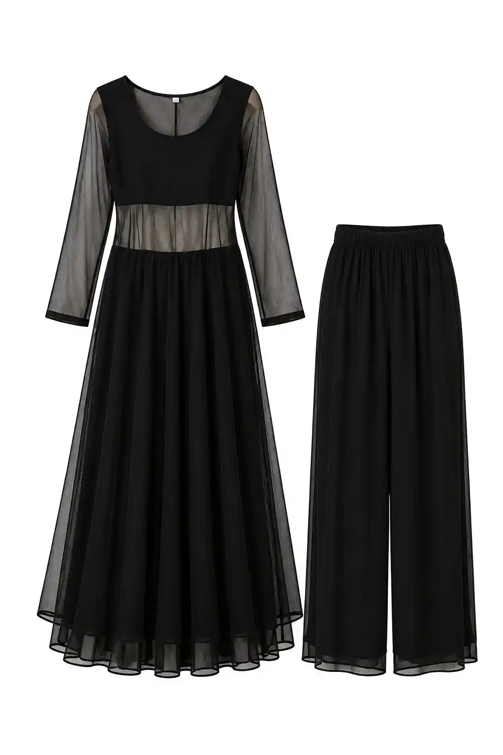 Gulnaz Black Sheer Anarkali Kurta Set