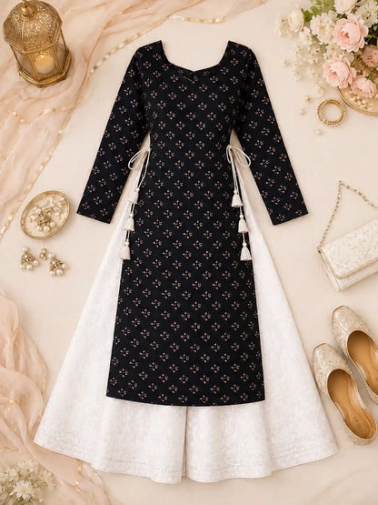 Gulnaz Designer Black Cotton Kurta