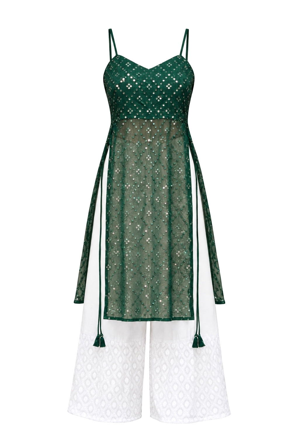Gulnaz Green Hand Embellished Kurta