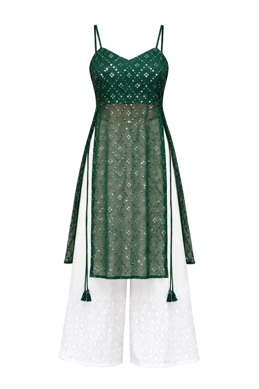 Gulnaz Green Hand Embellished Kurta