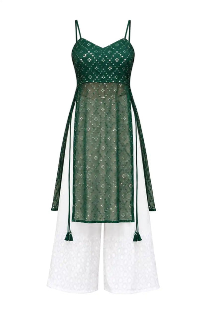 Gulnaz Green Hand Embellished Kurta
