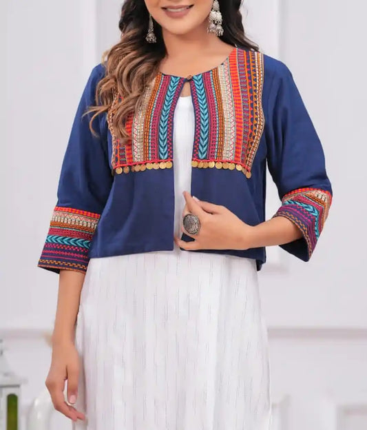 Blue Jaipuri Embroidered Jacket