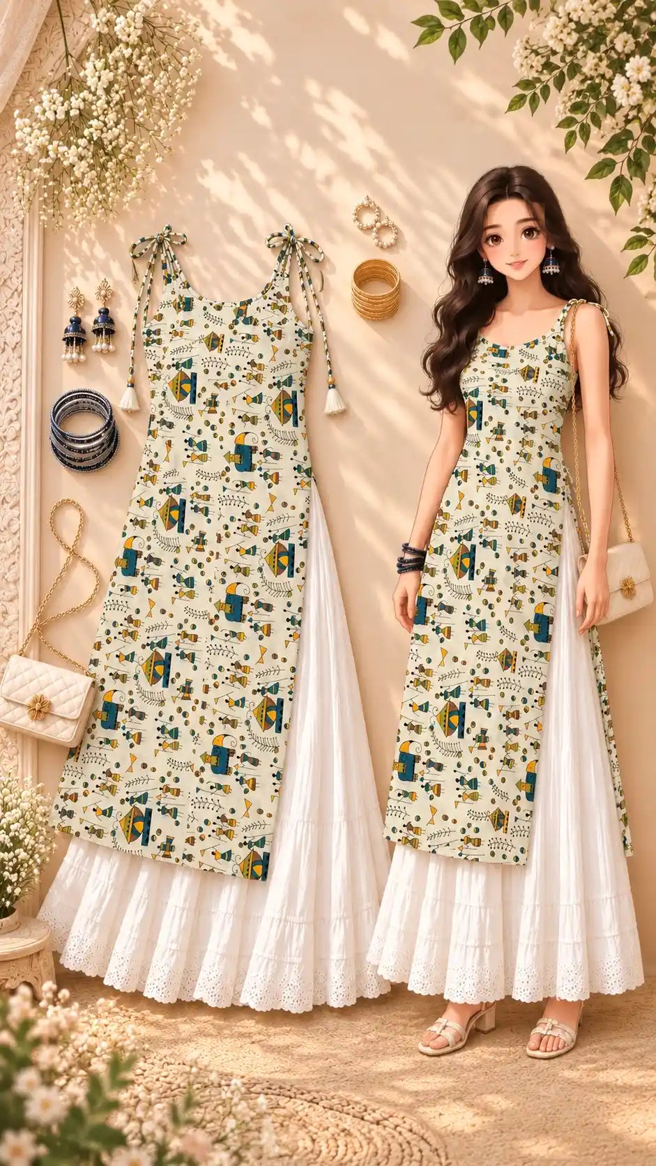 Jaipuri Handblock Style Printed Kurta
