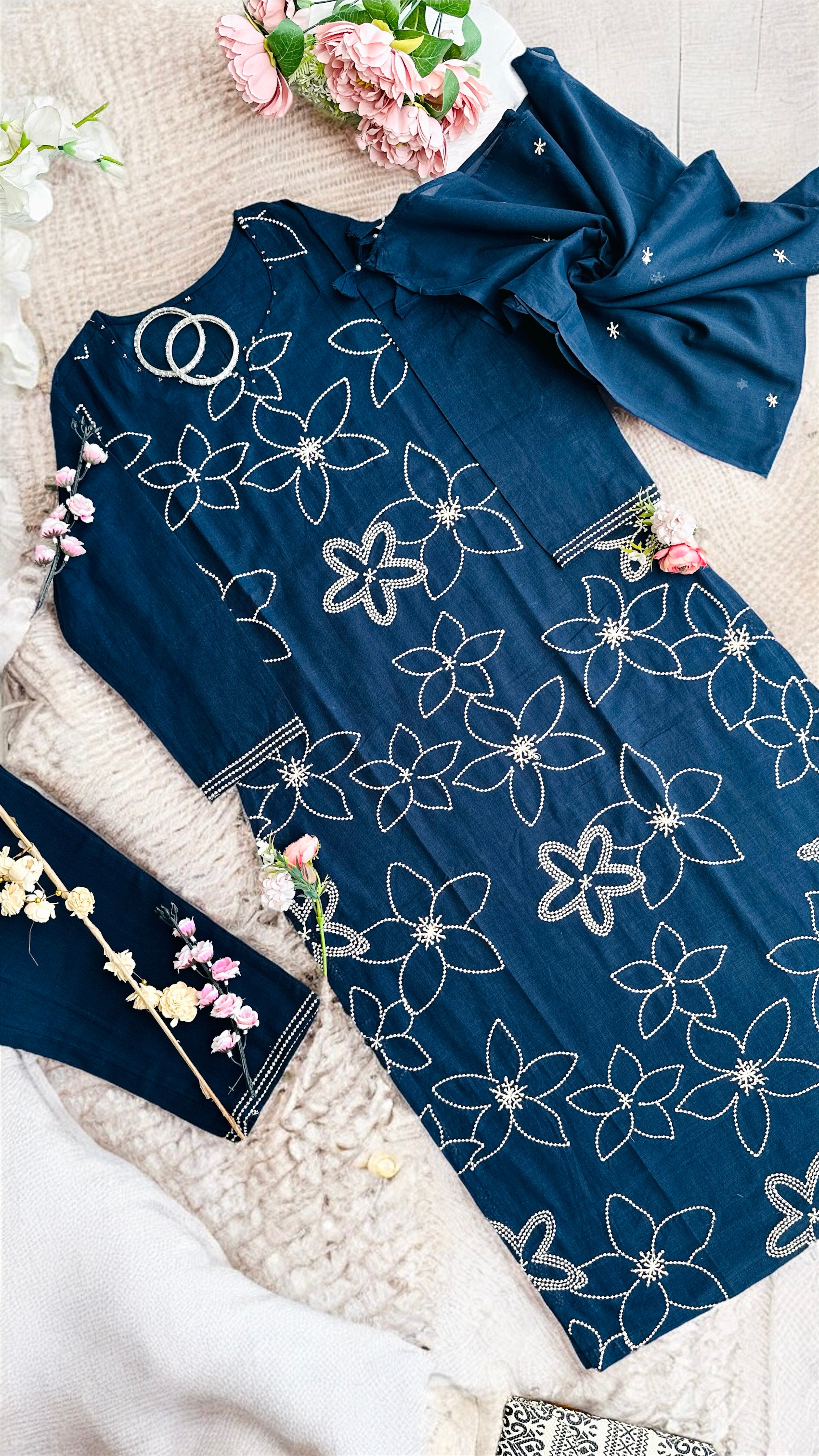 Meher’s Midnight Embroidered Suit Set