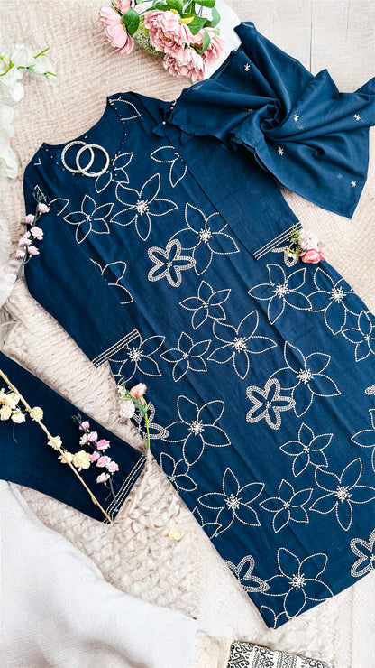 Meher’s Midnight Embroidered Suit Set
