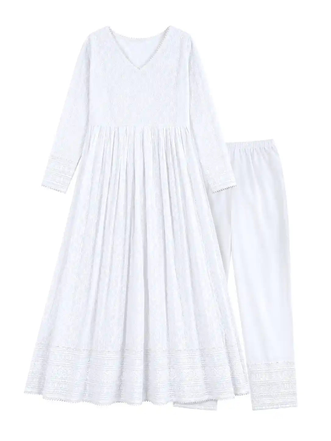 Pearl White Sequence Gulnaz Kurta