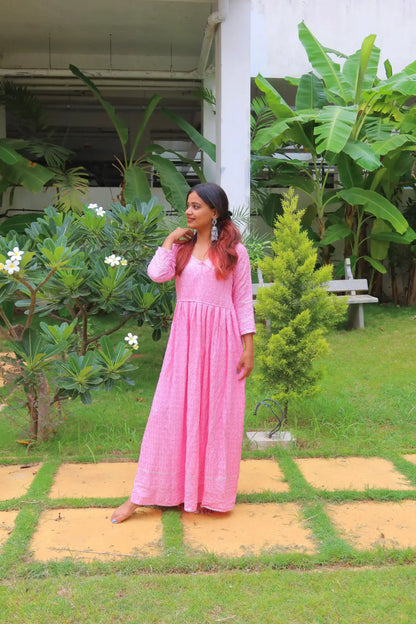 Blush Pink Gulnaz Slit Kurta Featuring "THE SHUKLA SISTERS"