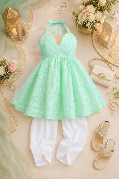 Blush Green Gulnaz Peplum Top