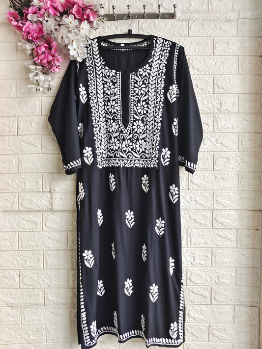 Noorani Black Chikan Kurta