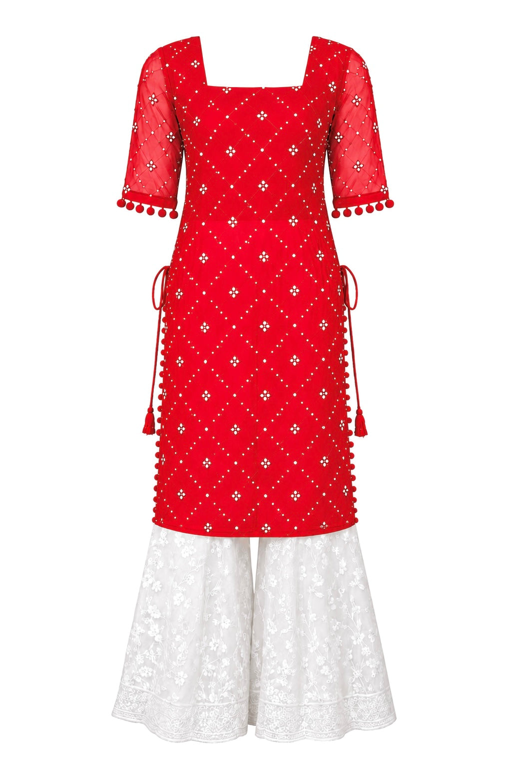 Jaaz Red Embroidered Gulnaz Kurta