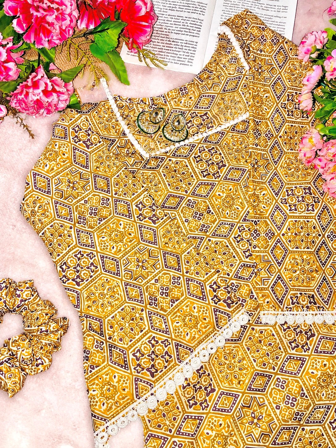 Gulnaz Brown Vintage Mosaic Kurti