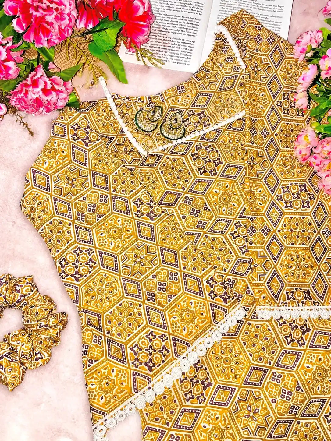 Gulnaz Brown Vintage Mosaic Kurti