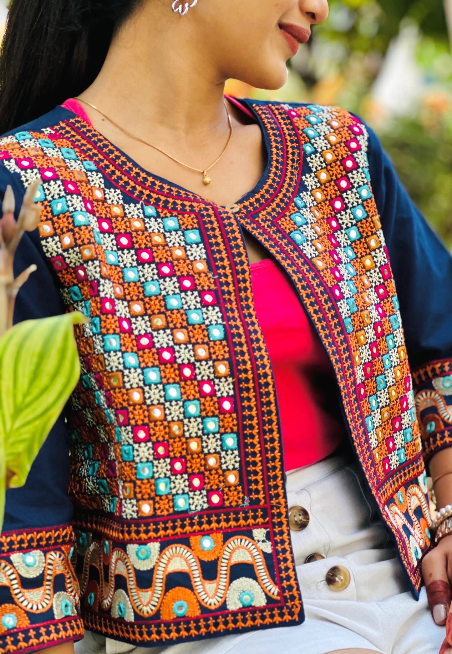 Rich Blue Embroidered Jacket