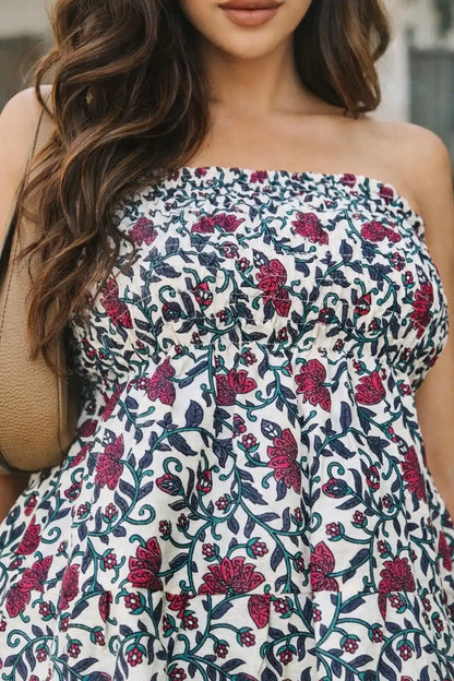 Pink Kalamkari Cute Jaipuri Peplum