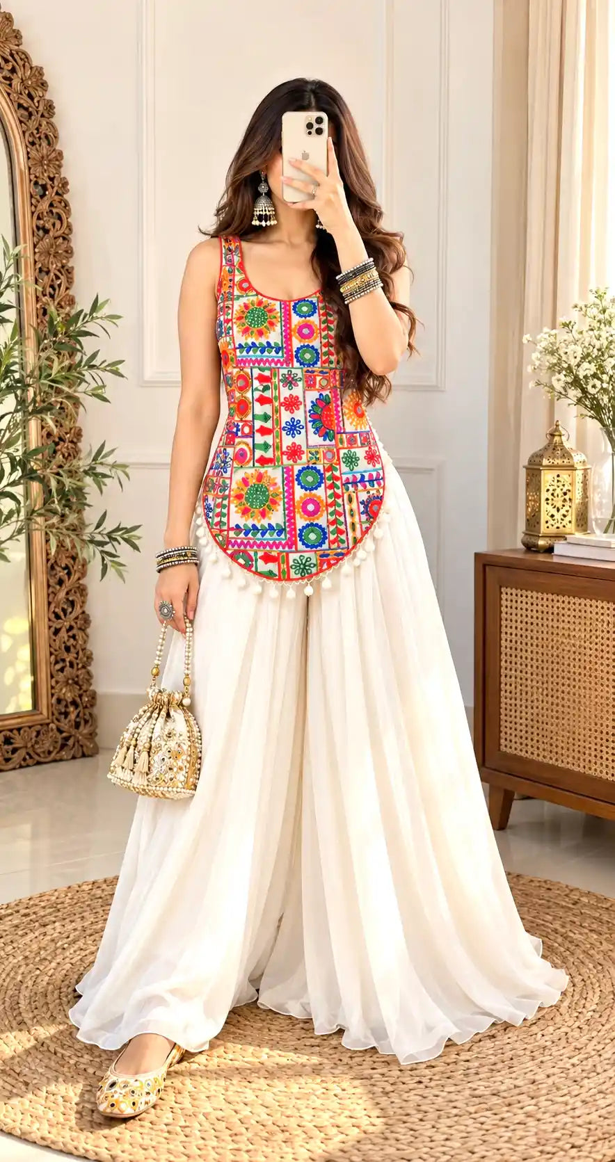 Gamti Gulnaz Hand Embroidered Top