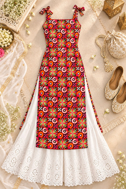 Multicolor Gamti Embroidered Gulnaz Kurta