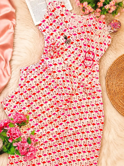 Meher Boho Flamingo Print Ethnic Set