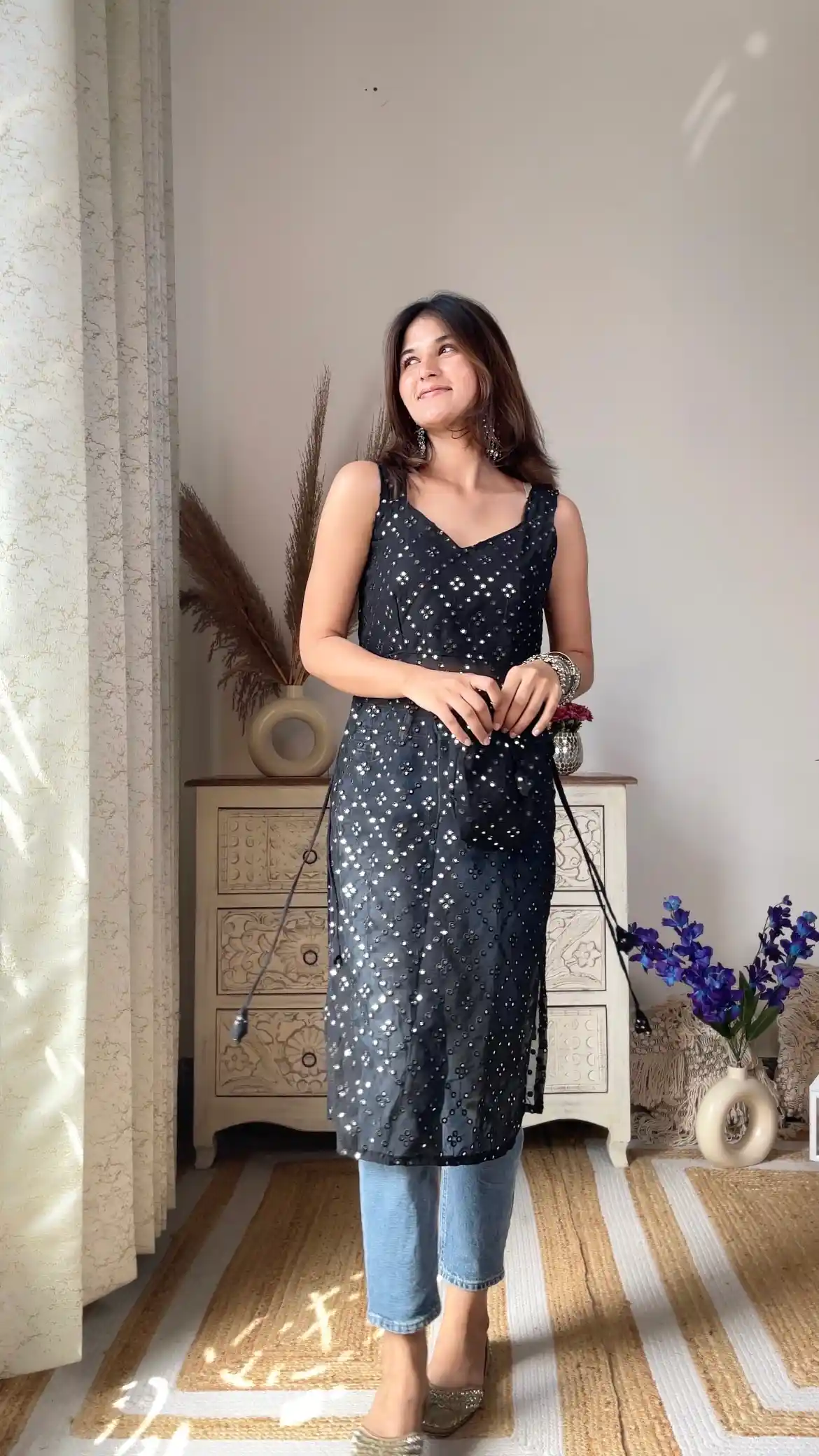Swati's Twilight Black Gulnaz Kurta