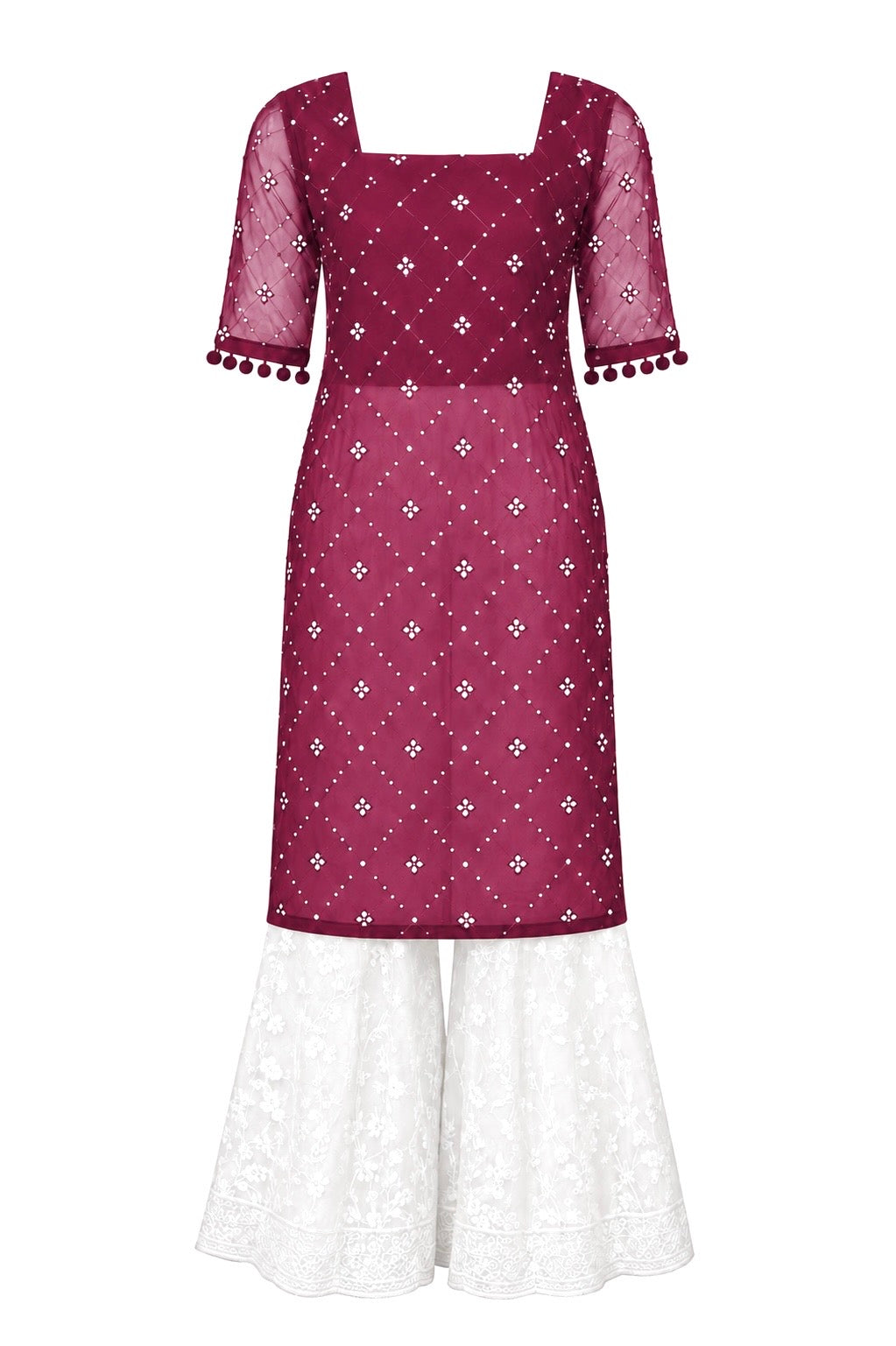 Jaaz Wine Embroidered Gulnaz Kurta