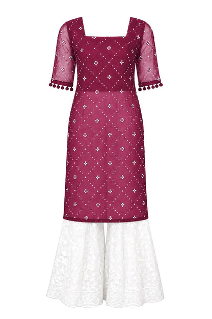 Jaaz Wine Embroidered Gulnaz Kurta