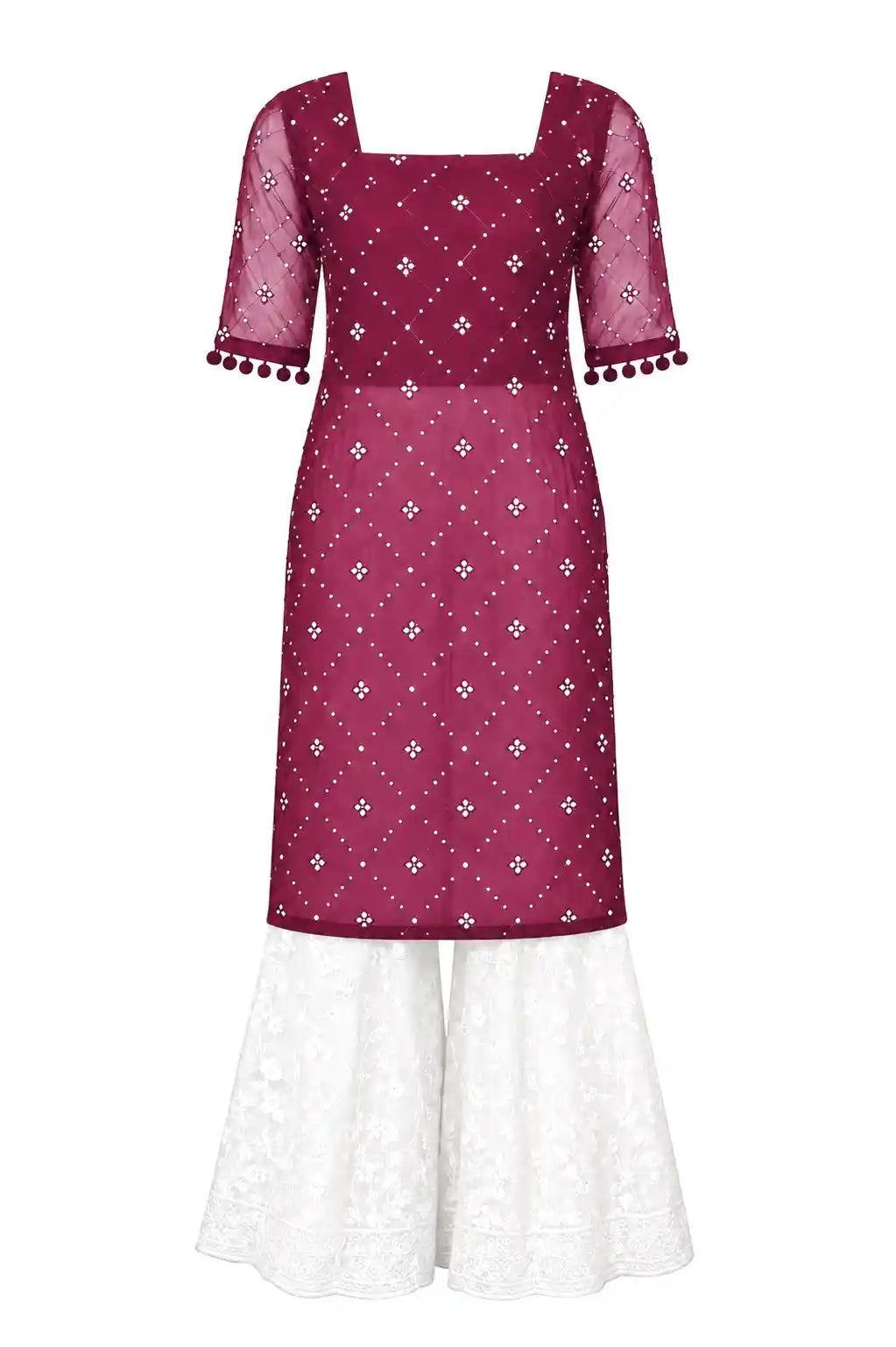 Jaaz Wine Embroidered Gulnaz Kurta