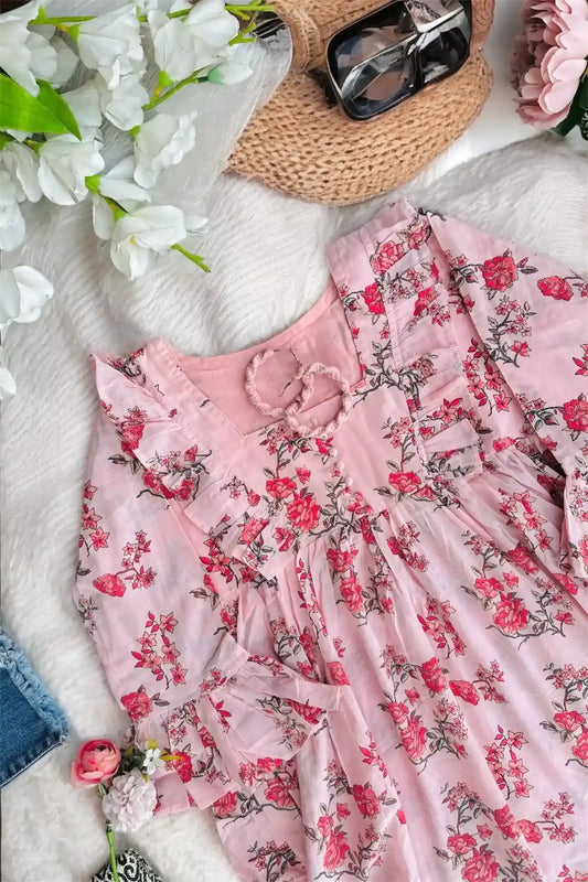 Pretty Pink Frill Peplum Top