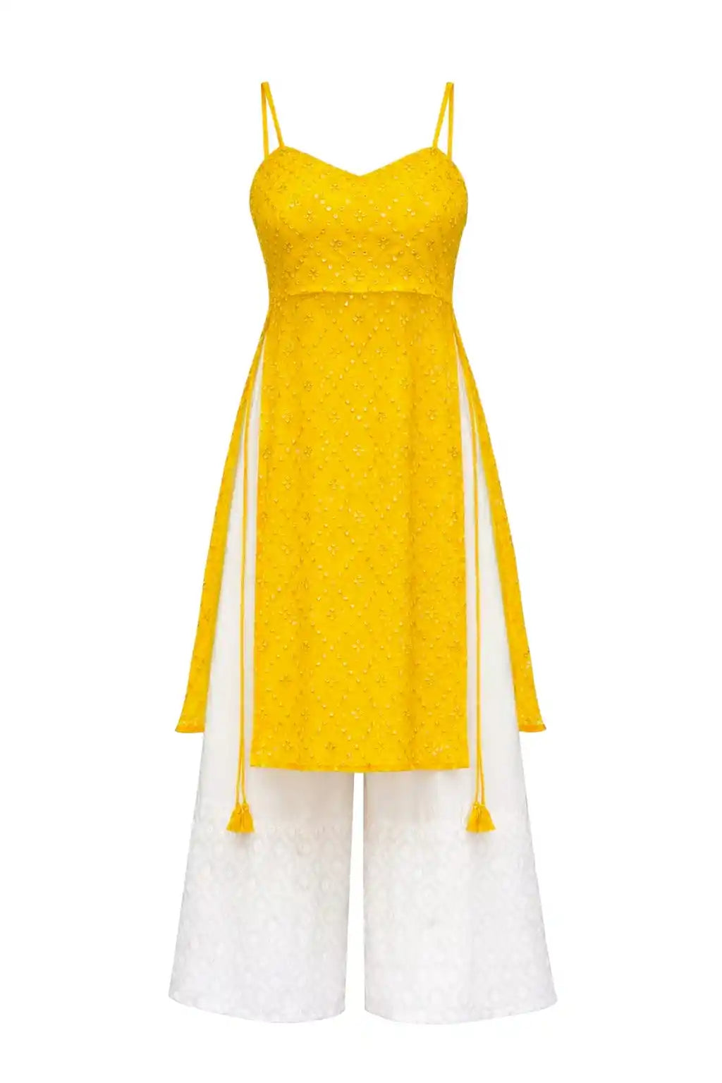 Gulnaz Yellow Hand Embellished Kurta