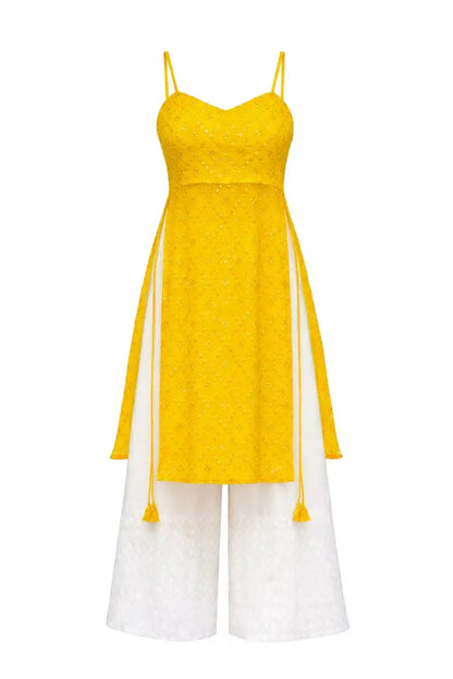 Gulnaz Yellow Hand Embellished Kurta