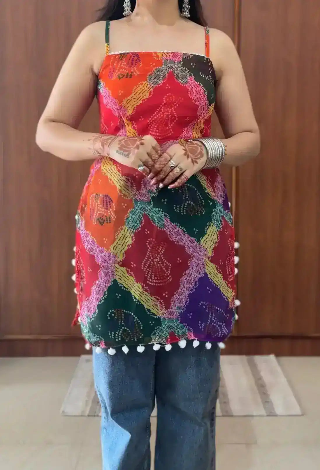 Bandhani Charm Back-Tie Top